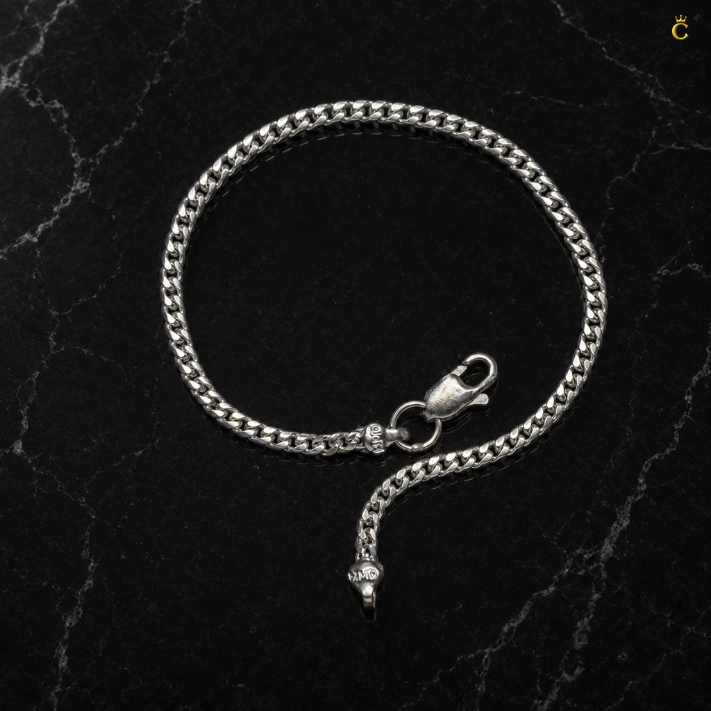 Men's Silver Classic Curb Bracelet