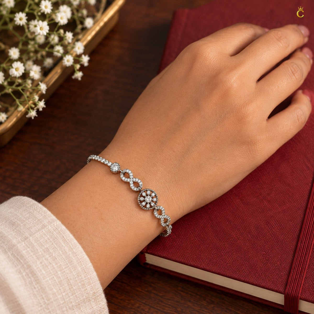 Eternal blossom infinity Silver adjustable Bracelet