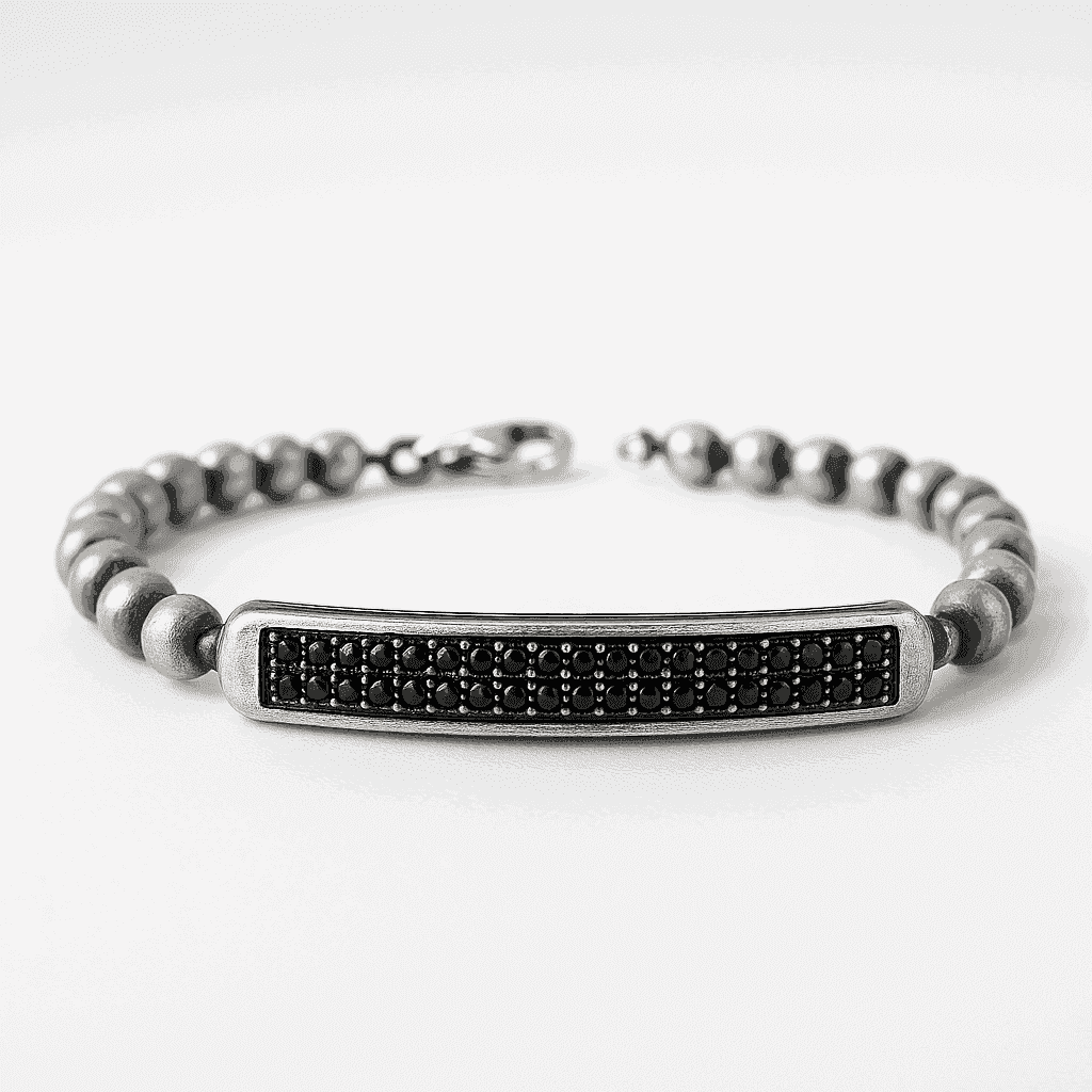 The 925 Sterling Silver Premium Imported Gifting Bracelet - Celestora - India - Midnight - - Bracelet for Men, Boys, Gift for Men, Brother, Boyfriend, Husband