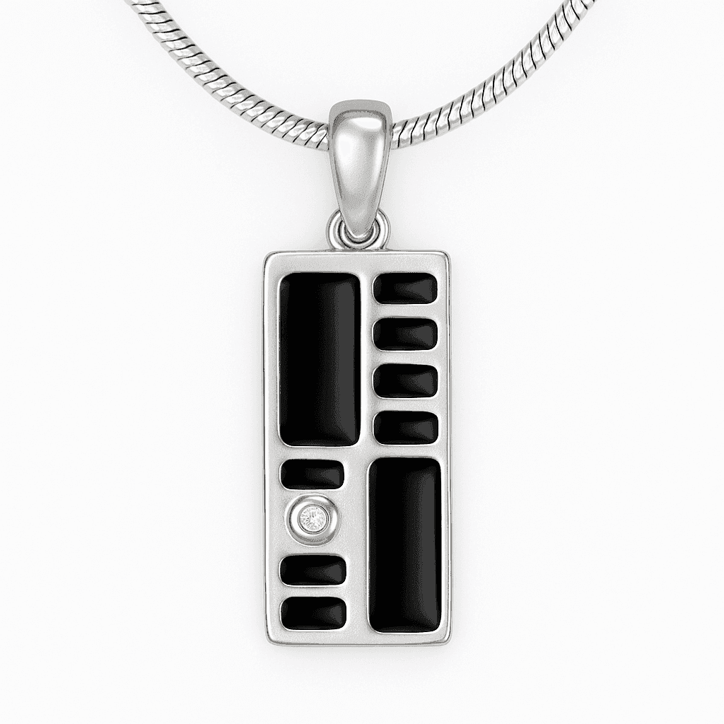 The 925 Sterling Silver Black Onyx Pendant for Power and Protection (Without Chain) - Celestora - India - Grid - - Pendants for Men, Boys, Gift for Men, Brother, Boyfriend, Husband