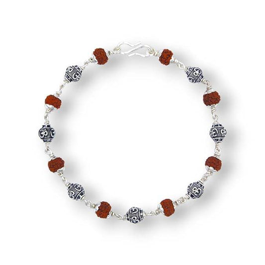 The 925 Sterling Silver Spiritual Authentic Rudraksha Bead Bracelet | Unisex | Gift, Spiritual, Healing, Rakshabandhan, Positive Energy - Celestora - India - - - Bracelet for Men, Boys, Gift for Men, Brother, Boyfriend, Husband