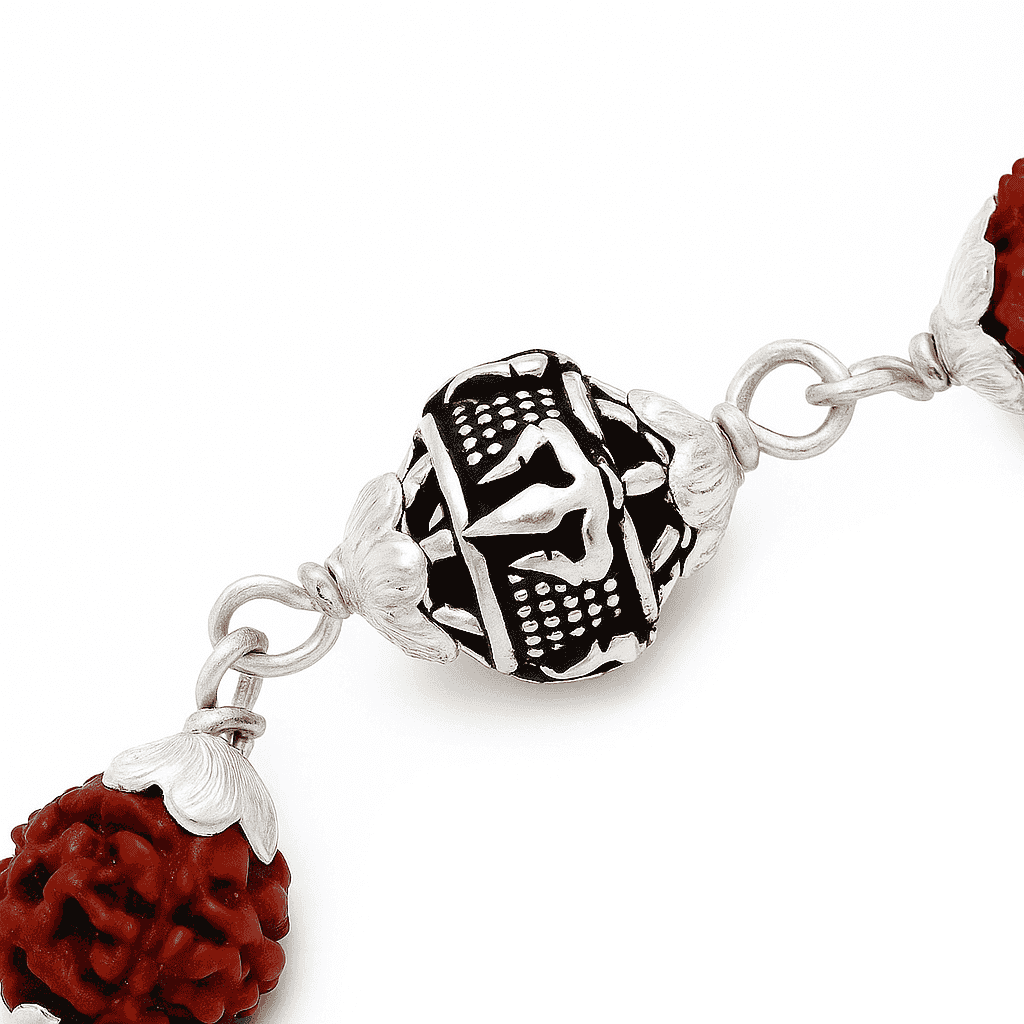 The 925 Sterling Silver Spiritual Authentic Rudraksha Bead Bracelet | Unisex | Gift, Spiritual, Healing, Rakshabandhan, Positive Energy - Celestora - India - Trishul - - Bracelet for Men, Boys, Gift for Men, Brother, Boyfriend, Husband