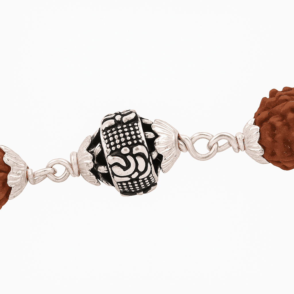 The 925 Sterling Silver Spiritual Authentic Rudraksha Bead Bracelet | Unisex | Gift, Spiritual, Healing, Rakshabandhan, Positive Energy - Celestora - India - Ganesh ji - - Bracelet for Men, Boys, Gift for Men, Brother, Boyfriend, Husband