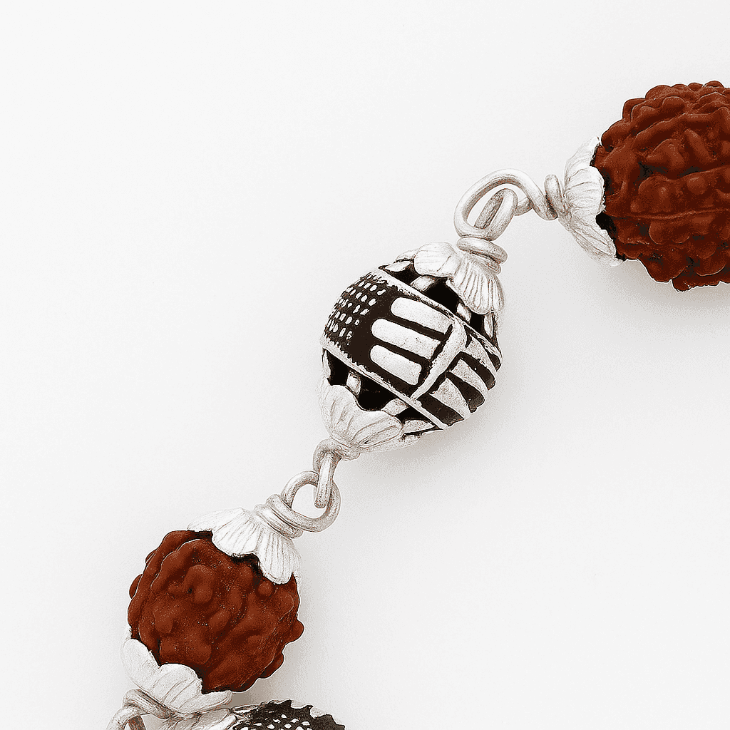 The 925 Sterling Silver Spiritual Authentic Rudraksha Bead Bracelet | Unisex | Gift, Spiritual, Healing, Rakshabandhan, Positive Energy - Celestora - India - Plain - - Bracelet for Men, Boys, Gift for Men, Brother, Boyfriend, Husband