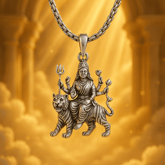The 925 Sterling Silver Divine Durga Silver Pendant | Navratri Special - Celestora
