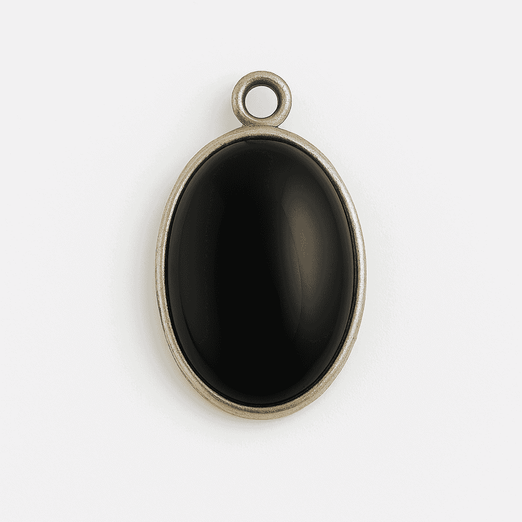 The 925 Sterling Silver Black Onyx Pendant for Power and Protection (Without Chain) - Celestora - India - Stone - men - Pendants