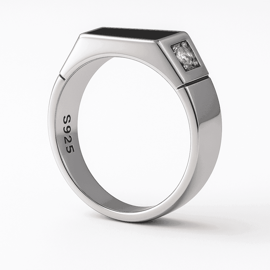 The 925 Sterling Silver Power Bar Ring - Celestora - India - Strength (Size 9) - - Ring for Men, Boys, Gift for Men, Brother, Boyfriend, Husband