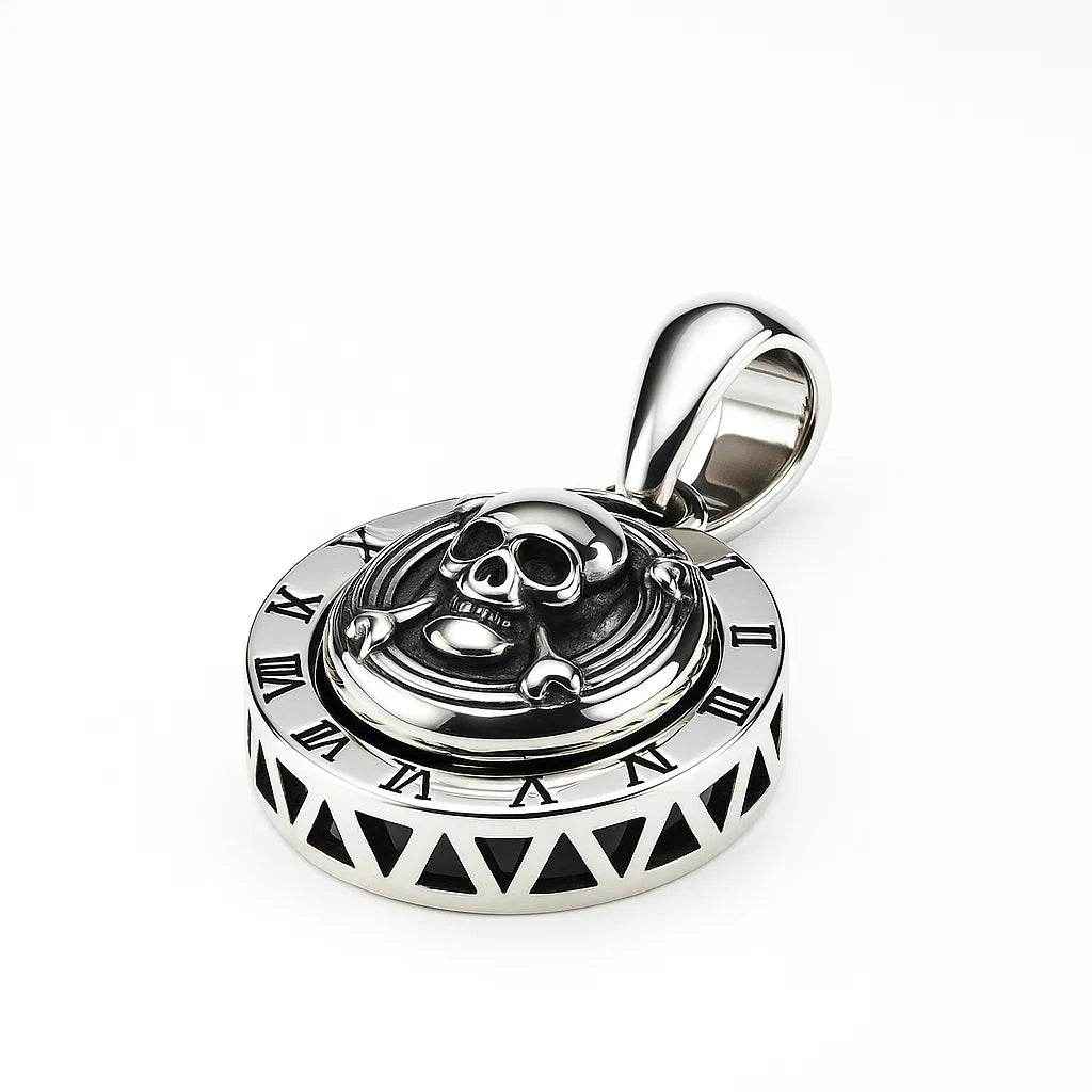 The 925 Sterling Silver Crown of the Afterlife Pendant (Rotating Skull, Limited Edition, Single Piece, Without Chain) - Celestora - India - - - Pendants for Men, Boys, Gift for Men, Brother, Boyfriend, Husband