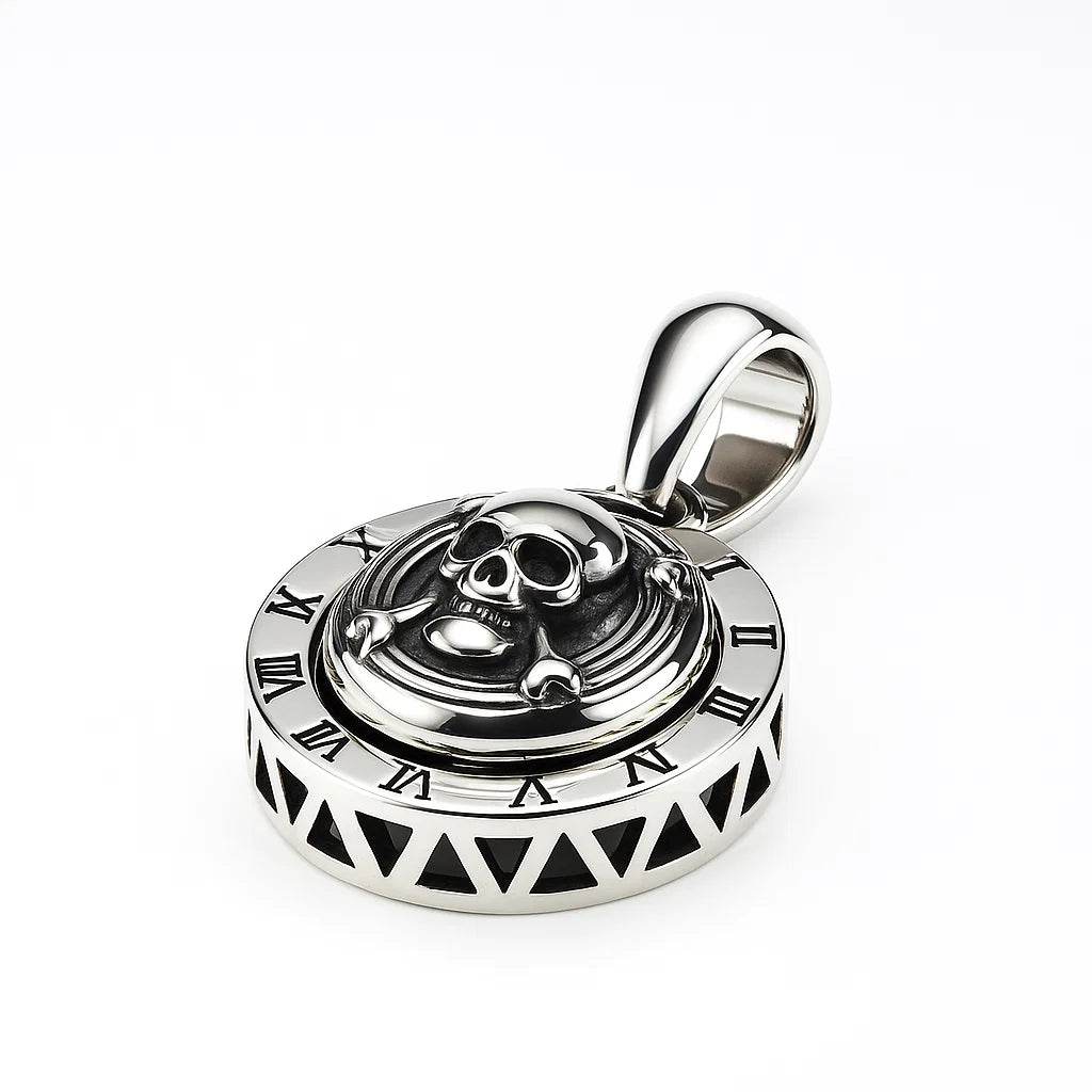 The 925 Sterling Silver Crown of the Afterlife Pendant (Rotating Skull, Limited Edition, Single Piece, Without Chain) - Celestora - India - - - Pendants for Men, Boys, Gift for Men, Brother, Boyfriend, Husband