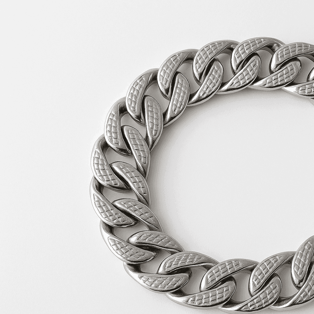 The 925 Silver Textured Cuban Bracelet - Celestora - India - - - Bracelet for Men, Boys, Gift for Men, Brother, Boyfriend, Husband