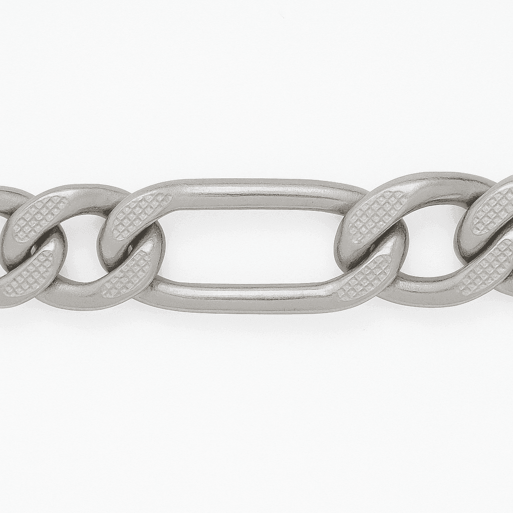 The 925 Silver Textured Figaro Bracelet - Celestora - India - - - Bracelet for Men, Boys, Gift for Men, Brother, Boyfriend, Husband