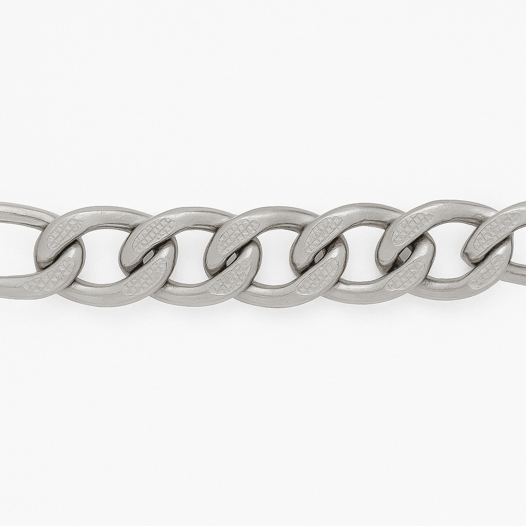 The 925 Silver Textured Figaro Bracelet - Celestora - India - - - Bracelet for Men, Boys, Gift for Men, Brother, Boyfriend, Husband