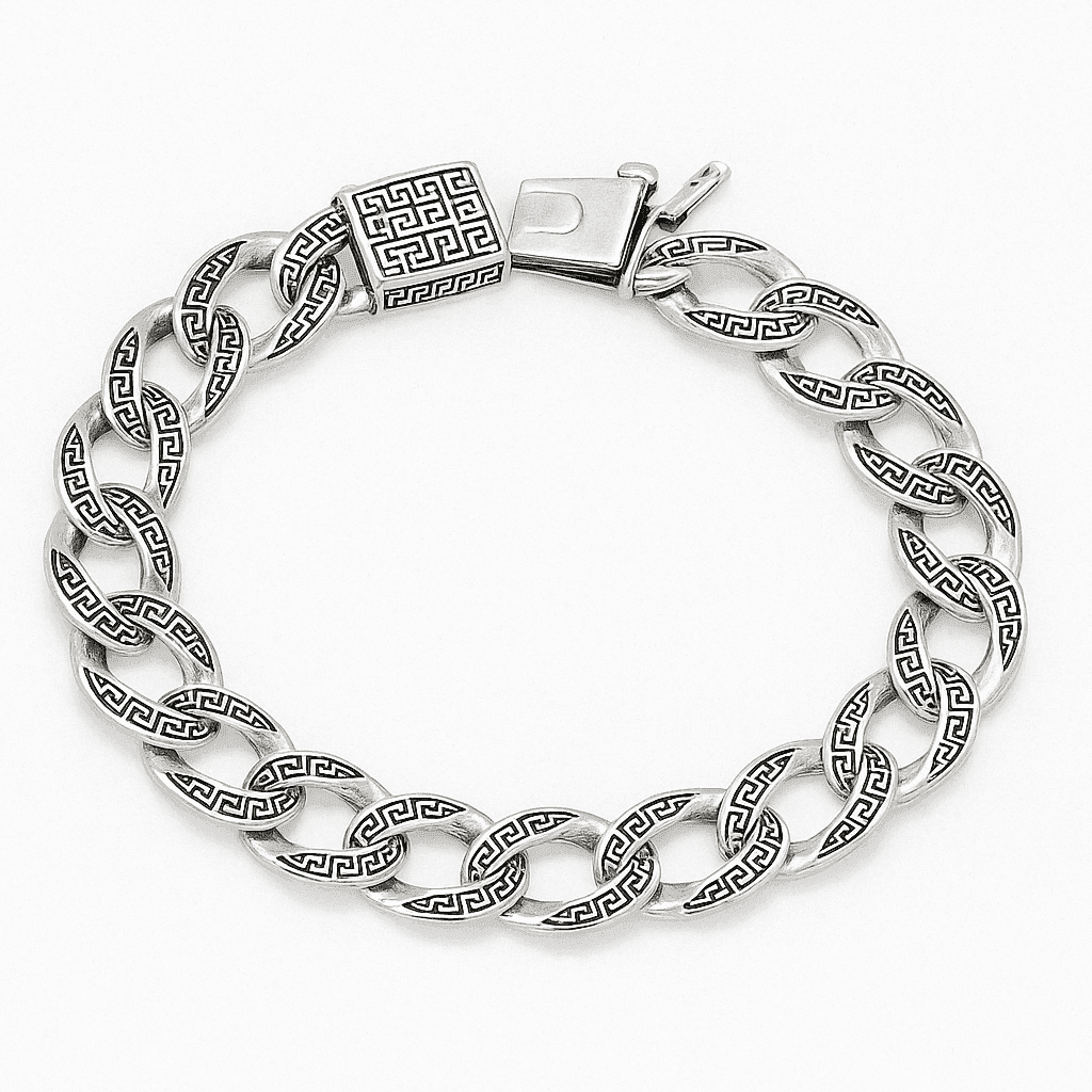 The 925 Sterling Silver Cuban Bracelet - Celestora - India - - - Bracelet