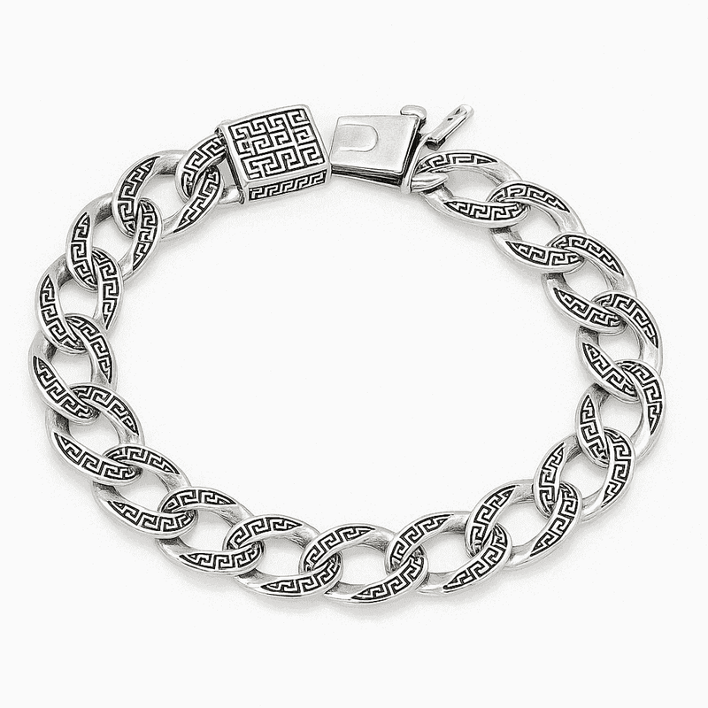The 925 Sterling Silver Cuban Bracelet - Celestora - India - Victory - men - Bracelet