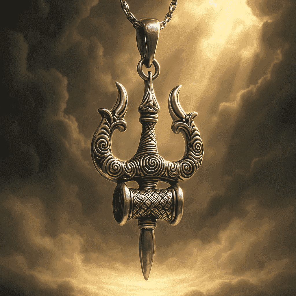 The 925 Sterling Silver Shiva's Trident Pendant | Without Chain - Celestora - India - Rudra (Oxidized) - - God Pendant for Men, Boys, Gift for Men, Brother, Boyfriend, Husband