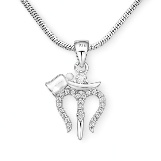 The 925 Sterling Silver Shiva's Trident Pendant | Without Chain - Celestora - India - - - God Pendant for Men, Boys, Gift for Men, Brother, Boyfriend, Husband