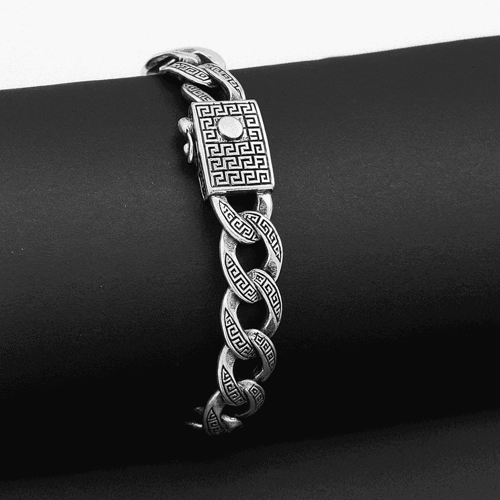 The 925 Sterling Silver Cuban Bracelet - Celestora - India - Victory - - Bracelet for Men, Boys, Gift for Men, Brother, Boyfriend, Husband