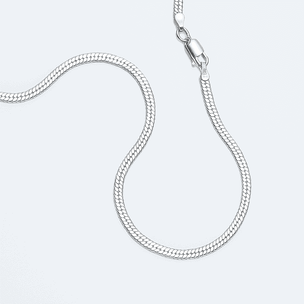 The 925 Sterling Silver Viper Chain | Herringbone Design - Celestora - India - 20 inches | 1.4 mm | 8.1 g - - Chains for Men, Boys, Gift for Men, Brother, Boyfriend, Husband