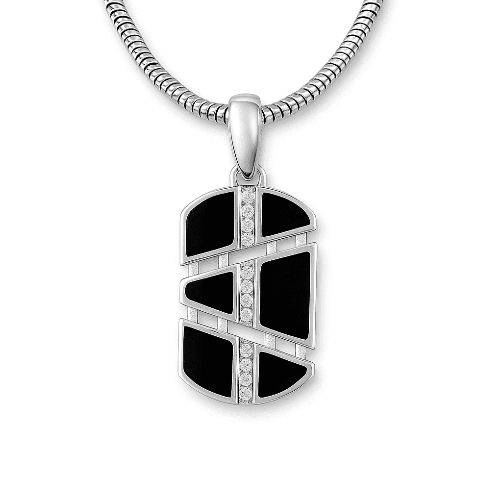 The 925 Sterling Silver Black Onyx Pendant for Power and Protection (Without Chain) - Celestora - India - Bolt - - Pendants for Men, Boys, Gift for Men, Brother, Boyfriend, Husband