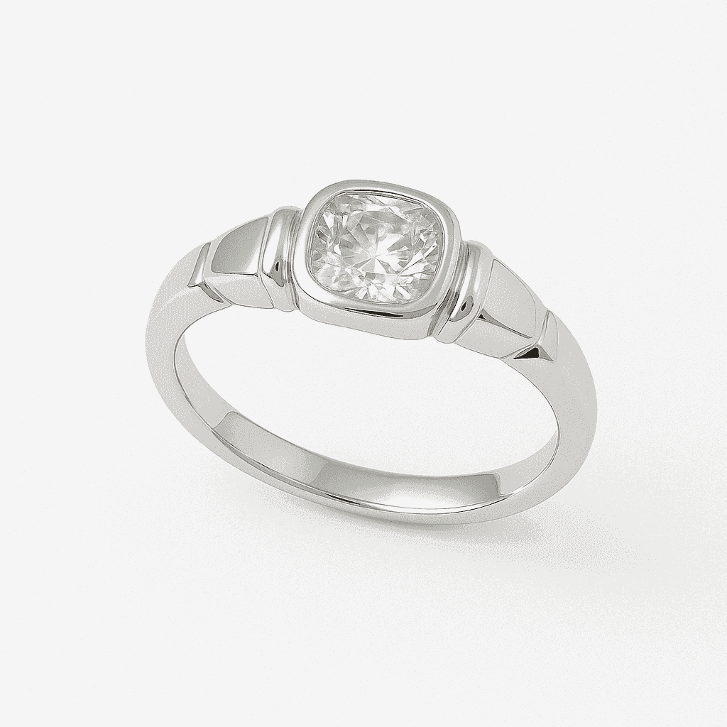 The 925 Silver Ring with Statement Rectangular Zircon Stone - Celestora - India - Heritage / 9 - men - Ring